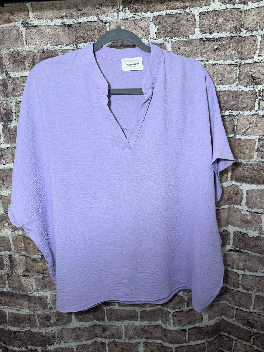 ANDREE BY UNIT Lilac Split-Neck Relaxed Tunic